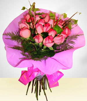 San Valentn - Bouquet de 24 Rosas Rosadas